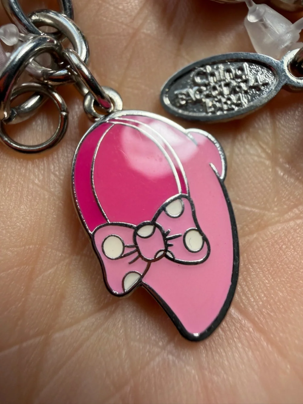 Disney Minnie Mouse Charm Bracelet - Pink Enamel & Silver Tone